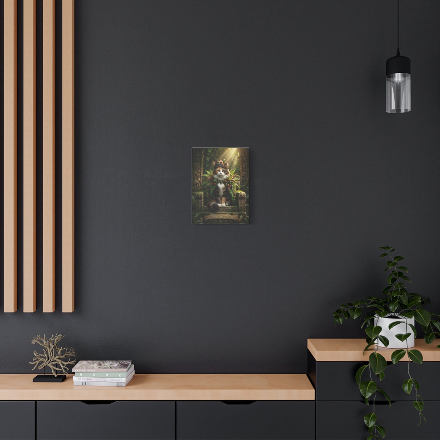 Forest Guardian Cat Canvas Print — "Lady Bella, The Forest Guardian" Matte Stretched Wall Art