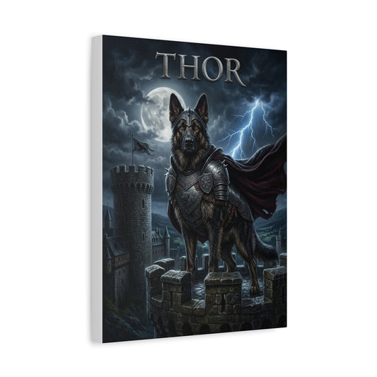 Custom Pet Portrait Canvas | Knight Dog Wall Art | Personalized Gift for Dog Lovers
