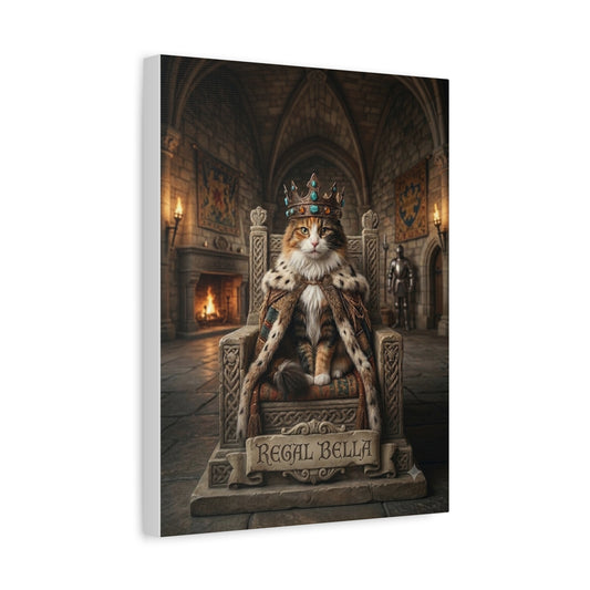 Regal Bella Cat Canvas – King Cat Portrait Matte Stretched Wall Art