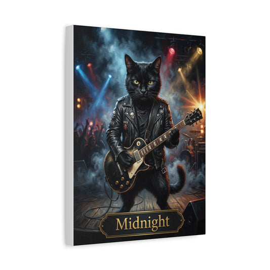 Custom Pet Portrait Canvas | Rock Star Cat Wall Art | Personalized Gift for Cat Lovers
