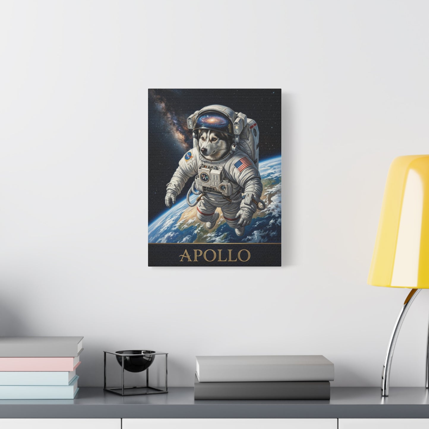 Custom Pet Portrait Canvas | Astronaut Dog Wall Art | Personalized Gift for Dog Lovers