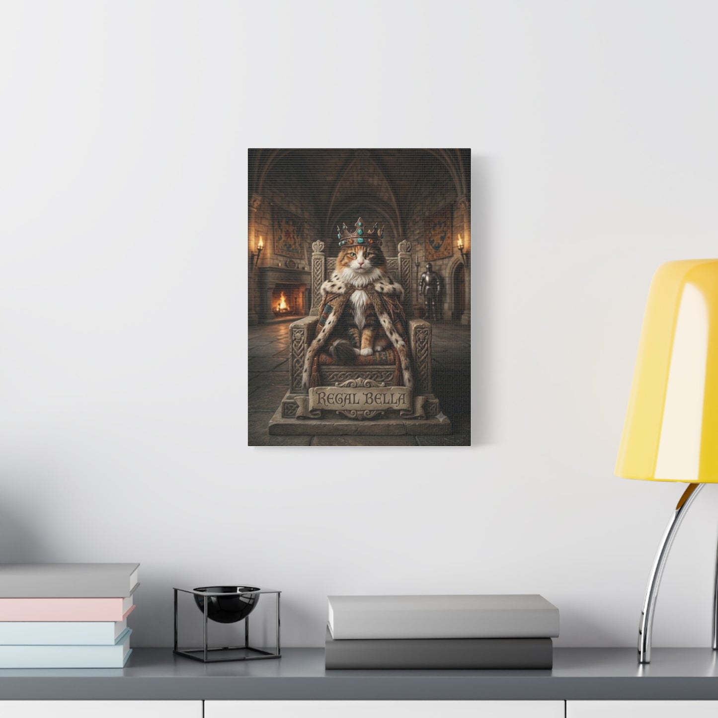 Regal Bella Cat Canvas – King Cat Portrait Matte Stretched Wall Art