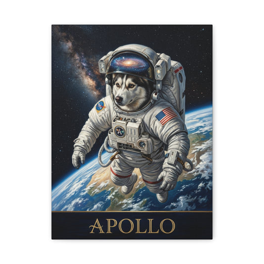 Custom Pet Portrait Canvas | Astronaut Dog Wall Art | Personalized Gift for Dog Lovers