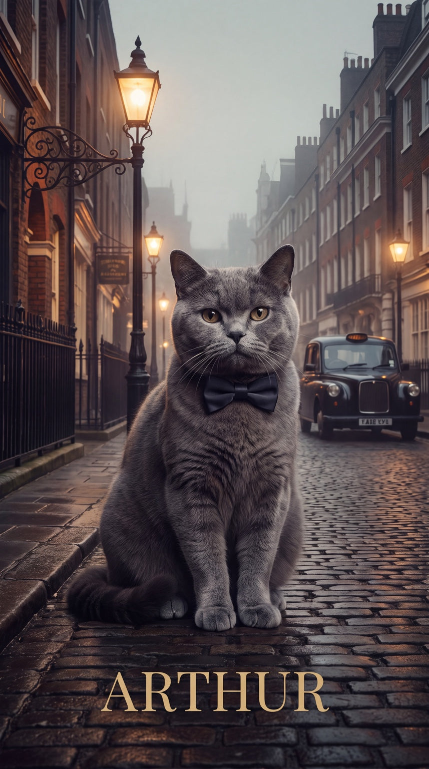 Arthur London cat custom canvas portrait