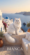 Bianca Santorini cat custom canvas portrait