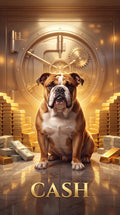 Golden vault dog custom canvas portrait