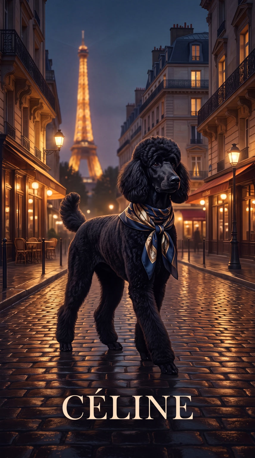 Celine dog custom canvas portrait