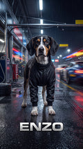 Enzo racing dog custom canvas portrait