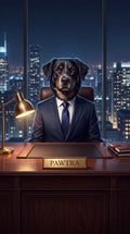 Executive dog custom canvas portrait