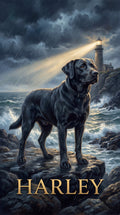 Harley lighthouse dog custom canvas portrait