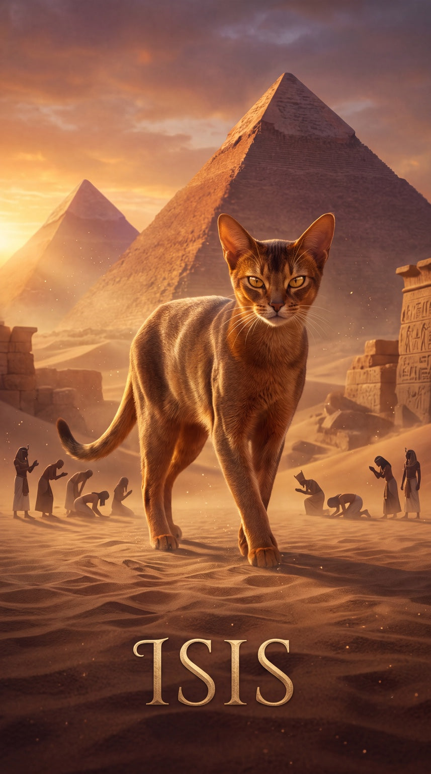 Isis Egypt cat custom canvas portrait