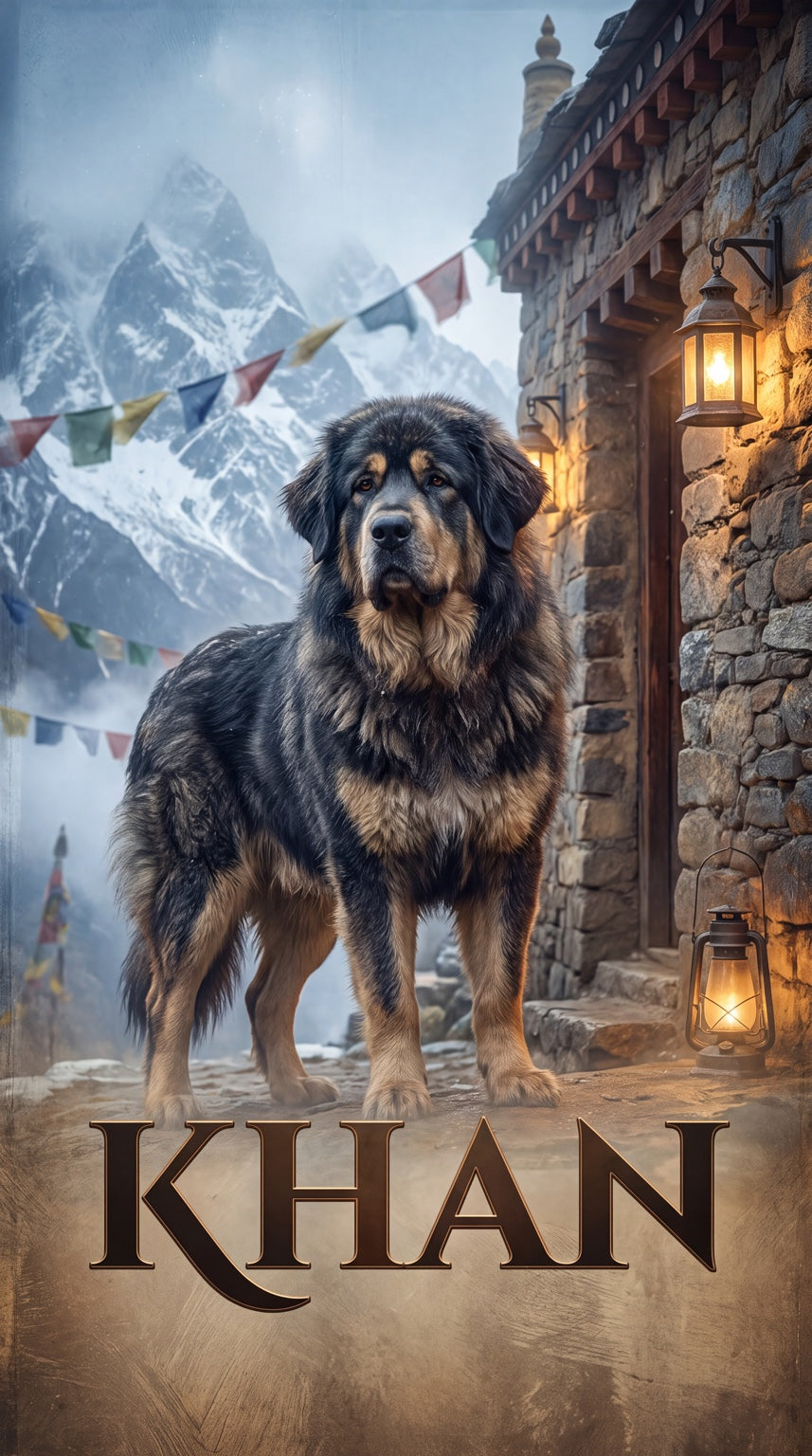 Khan mountain dog custom canvas portrait