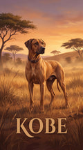 Kobe safari dog custom canvas portrait