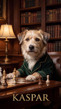 Kaspar library dog custom canvas portrait