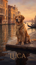 Luca Venice dog custom canvas portrait
