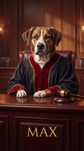 Max court dog custom canvas portrait