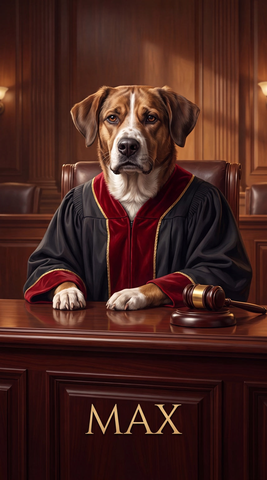 Max court dog custom canvas portrait