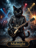 Midnight cat custom canvas portrait