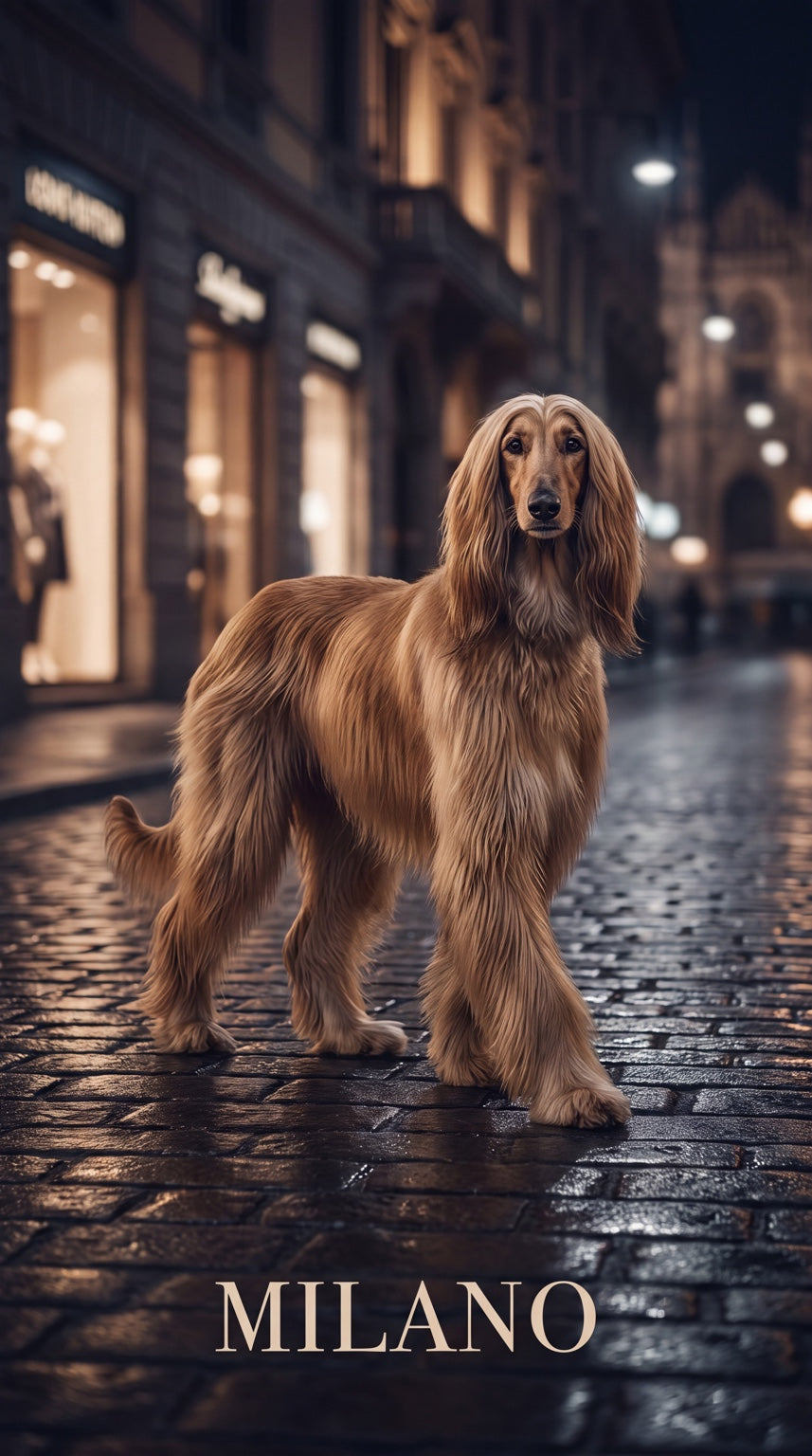 Milano fashion dog custom canvas portrait