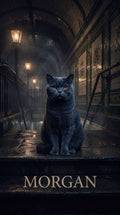 Morgan station cat custom canvas portrait