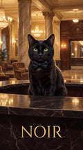 Noir cat custom canvas portrait