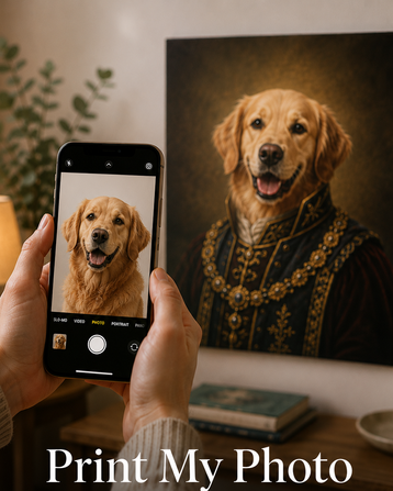 Pet photo printed directly on a premium canvas