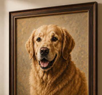 A collection of finished Pawtra custom pet pieces displayed as premium artwork