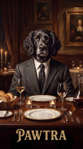 Pawtra dinner dog custom canvas portrait