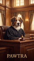 Pawtra judge dog custom canvas portrait