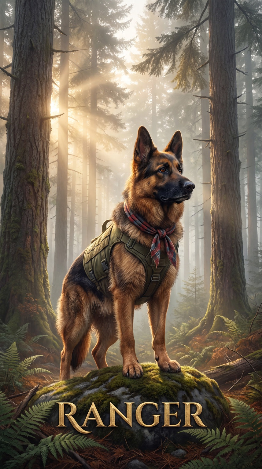 Ranger dog custom canvas portrait
