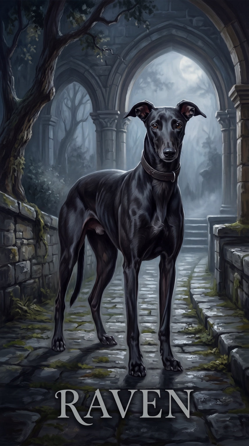 Raven dog custom canvas portrait