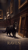 Raven gallery cat custom canvas portrait