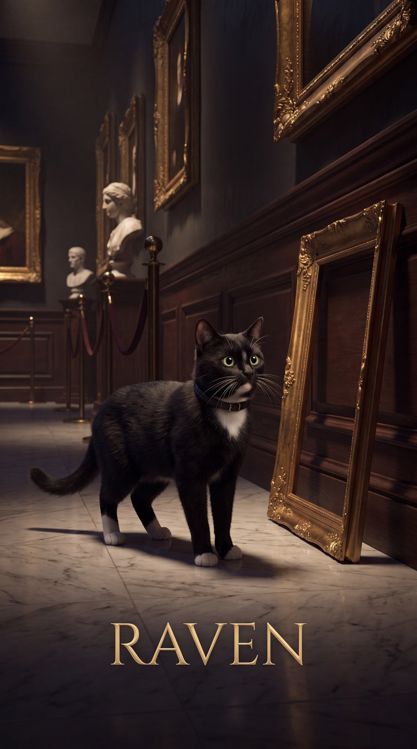 Raven gallery cat custom canvas portrait