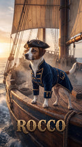 Rocco pirate dog custom canvas portrait