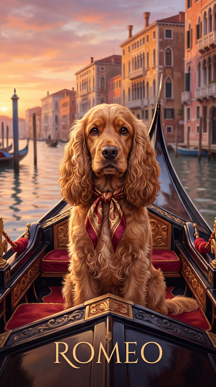 Romeo dog custom canvas portrait