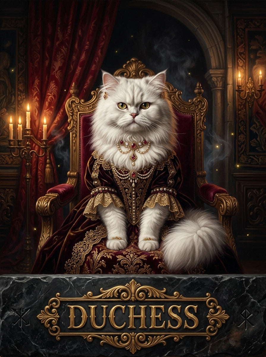 Royal duchess cat custom canvas portrait
