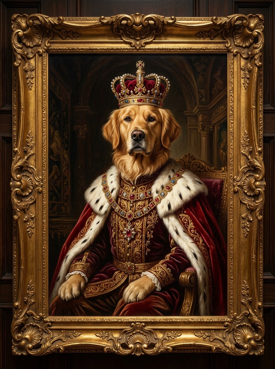 Royal palace dog custom canvas portrait