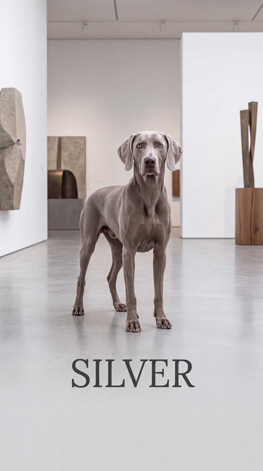 Silver gallery dog custom canvas portrait