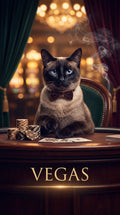 Vegas cat custom canvas portrait